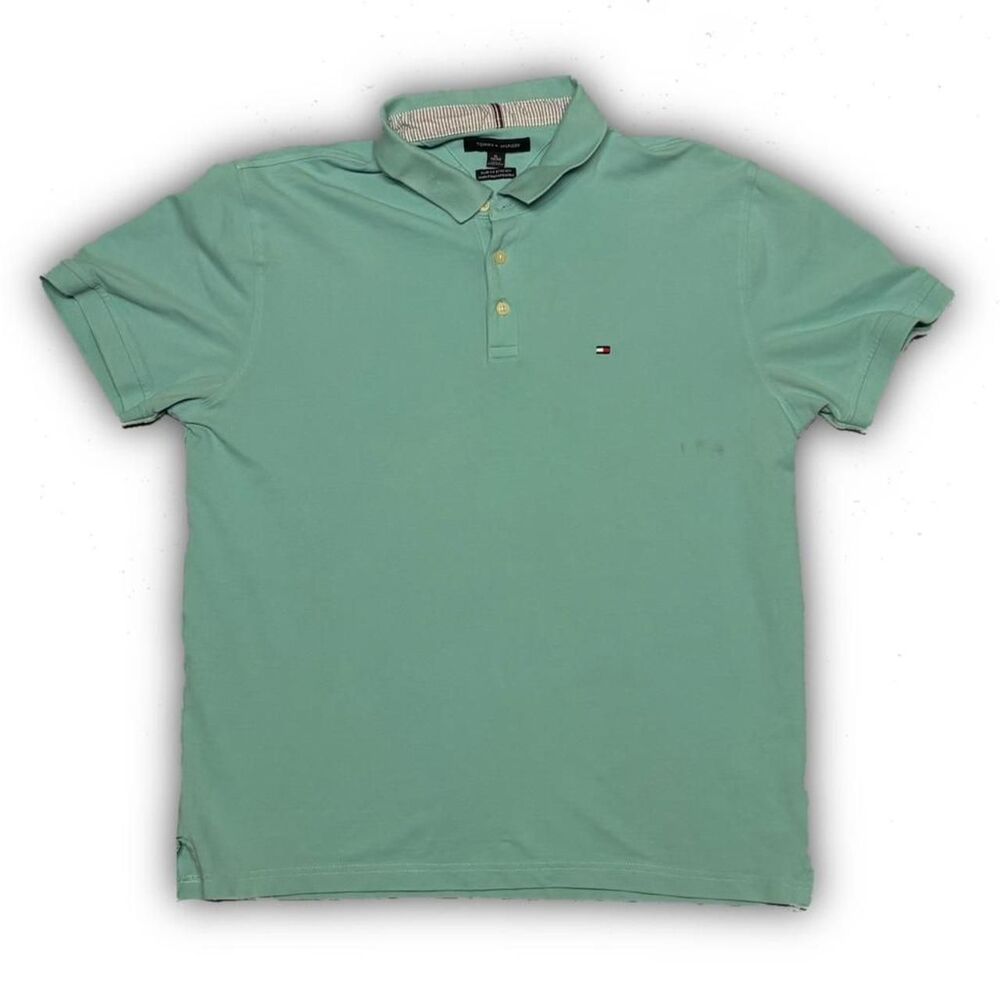Tommy-hilfiger Men's Green and Blue Polo-shirts